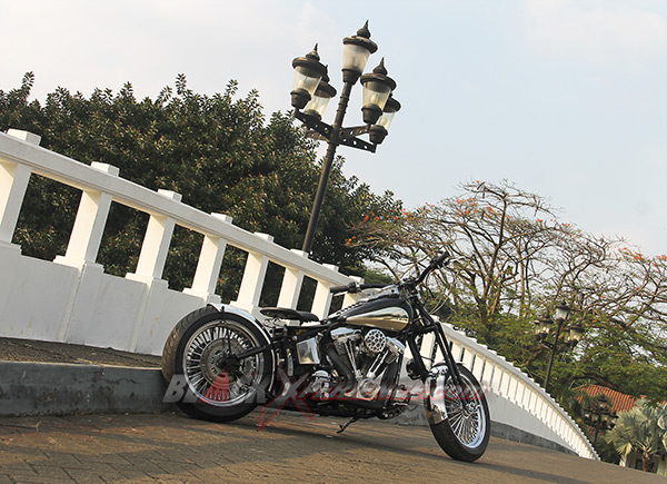 Tampak samping Harley-Davidson Softail EVO 
