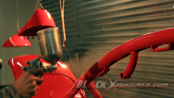 Proses pengecatan rangka custom prostreet kustom