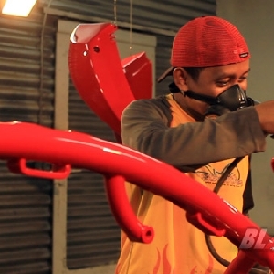 Proses pengecatan rangka custom prostreet kustom