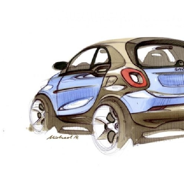 Jelang debut, Prinsipal rilis sketsa gambar new Smart ForTwo