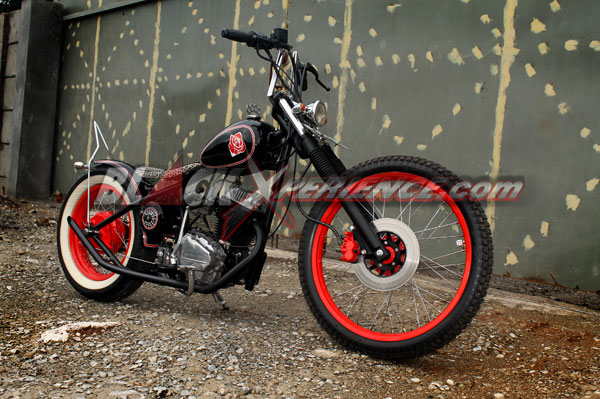 Modifikasi Mix Honda GL100 Chopper dan Brat Style