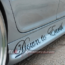 Down to Earth sticker on side skirt