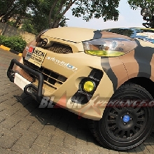 Komposisi pas antara bumper, custom protector bodi dan velg besar