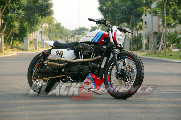 Modifikasi scrambler Harley-Davidson Sportster 883 by BMS