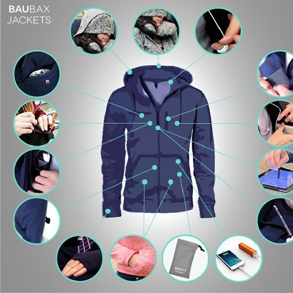BauBax Produksi Jaket Serbaguna Built-in Pena Stylus